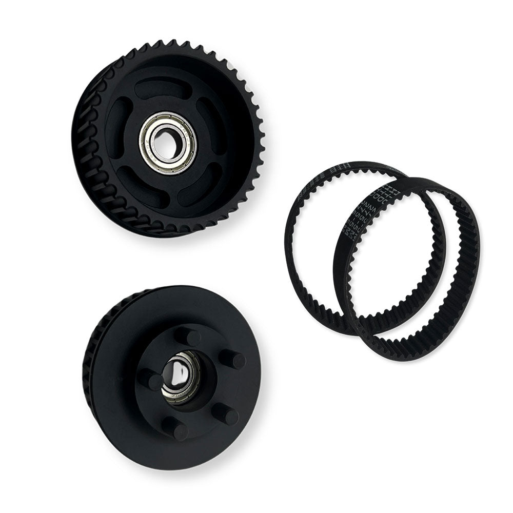 40T Kegel Pulleys CNC-Machined 6061 Aluminum with HTD 5M-15MM-275mm Belt, Compatible with Mad Wheels V2, Mad Max 125mm, and Kegel Core Skateboard Wheels