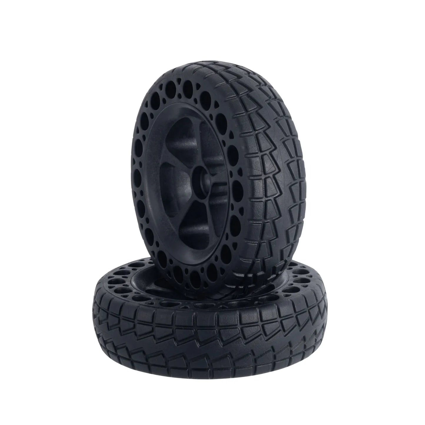 160mm airless electric skateboard wheels angled view for all terrain roads