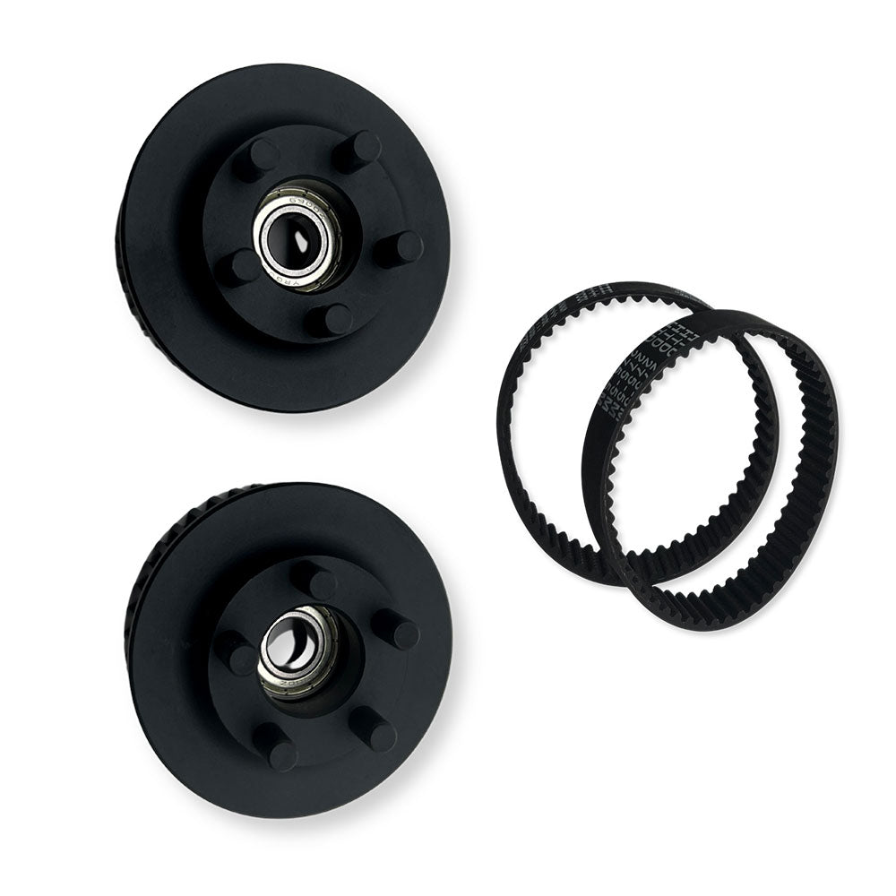 40T Kegel Pulleys CNC-Machined 6061 Aluminum with HTD 5M-15MM-275mm Belt, Compatible with Mad Wheels V2, Mad Max 125mm, and Kegel Core Skateboard Wheels
