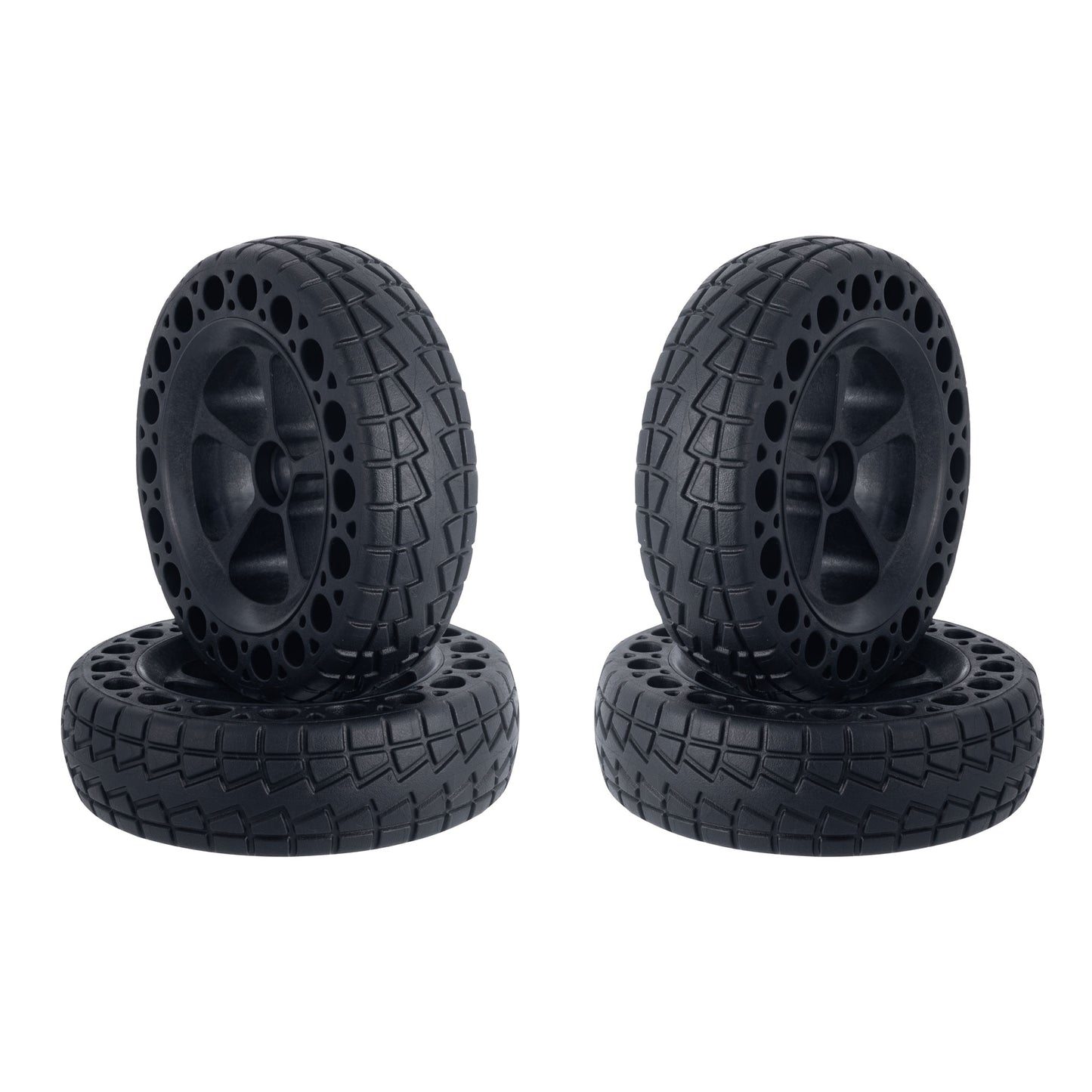 (In Stock, Ready to Ship)160mm Solid Airless All Terrain Off Road Wheel Set for Electric Skateboards