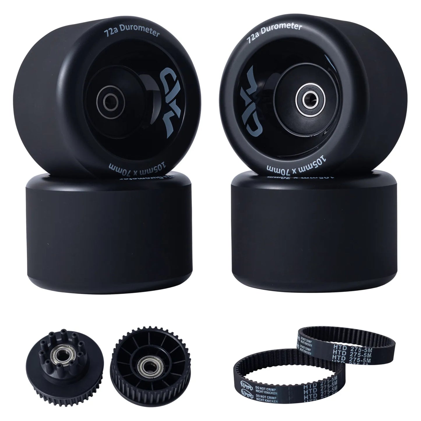 105mm Mad Wheels V2 belt drive electric skateboard wheels kit for daily commuting and city riding