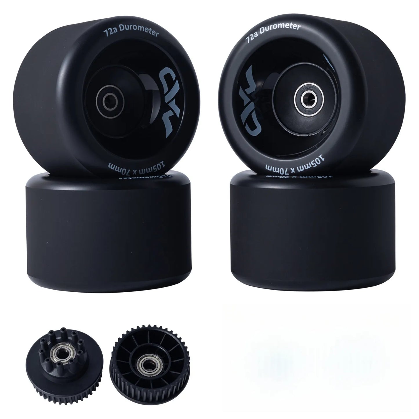 105mm Mad Wheels V2 electric skateboard wheels with belt drive pulleys for eskate setups