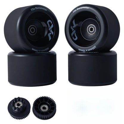 105mm Mad Wheels V2 electric skateboard wheels with belt drive pulleys for eskate setups