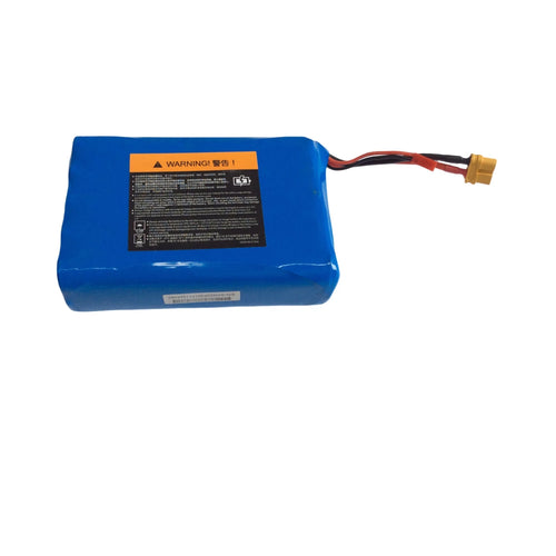 10S2P electric skateboard battery pack with blue PVC wrap and power connectors