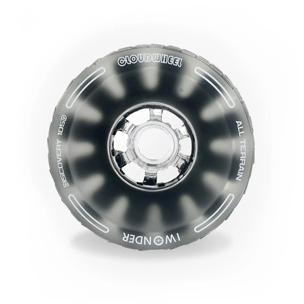 Front view of 120mm Cloud Wheel black electric skateboard wheel