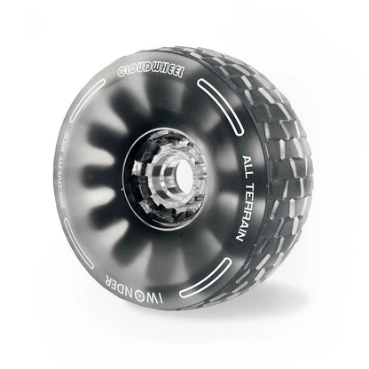 Single 120mm Cloud Wheel in black showing tread and hub design for electric skateboard