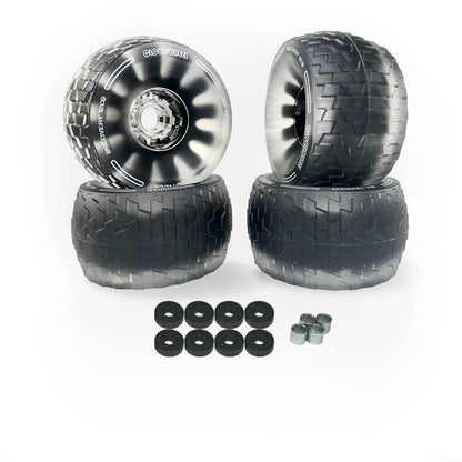 120mm Cloud Wheels electric skateboard wheels set in black with bearings and spacers