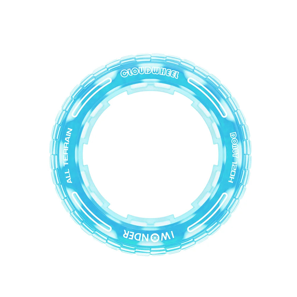 Front view of 120mm CloudWheel Donut electric skateboard wheel blue