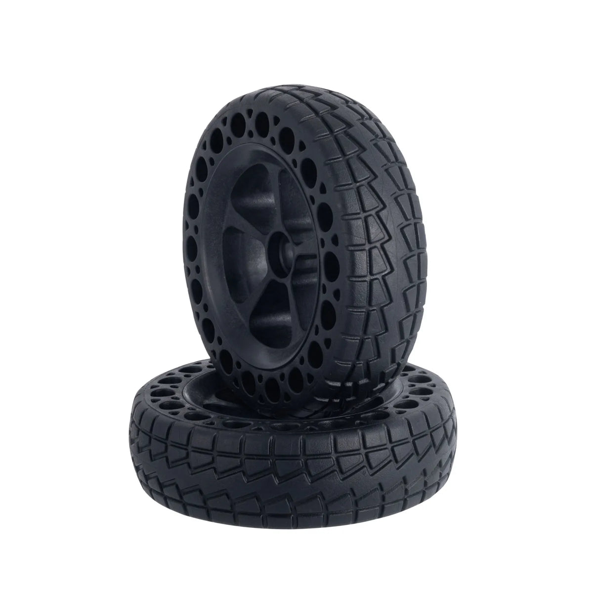 160mm airless electric skateboard wheels angled view for all terrain roads
