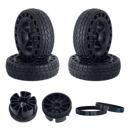 160mm electric skateboard airless wheels kit with pulleys and belts
