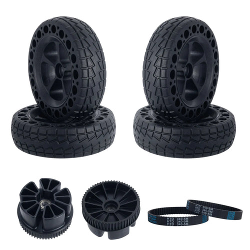 160mm electric skateboard airless wheels kit with pulleys and belts
