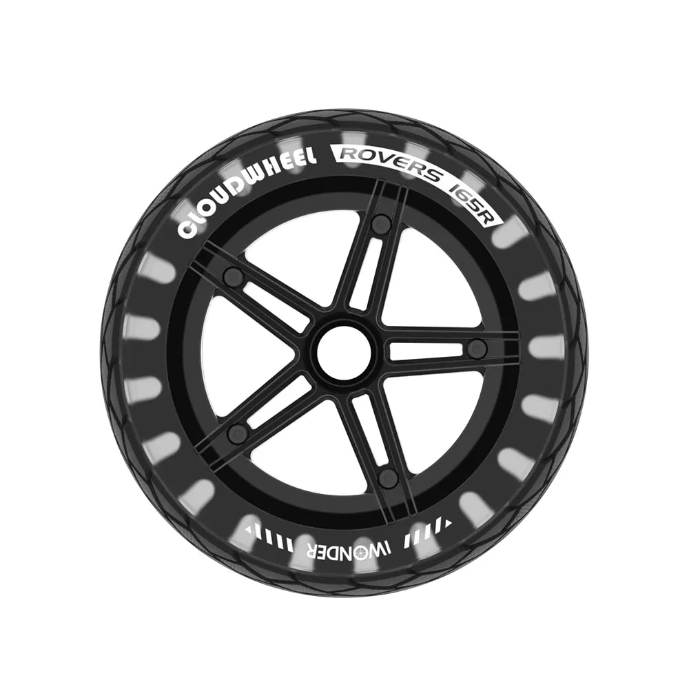 165mm Cloudwheel Rover wheel nero front view electric skateboard wheel