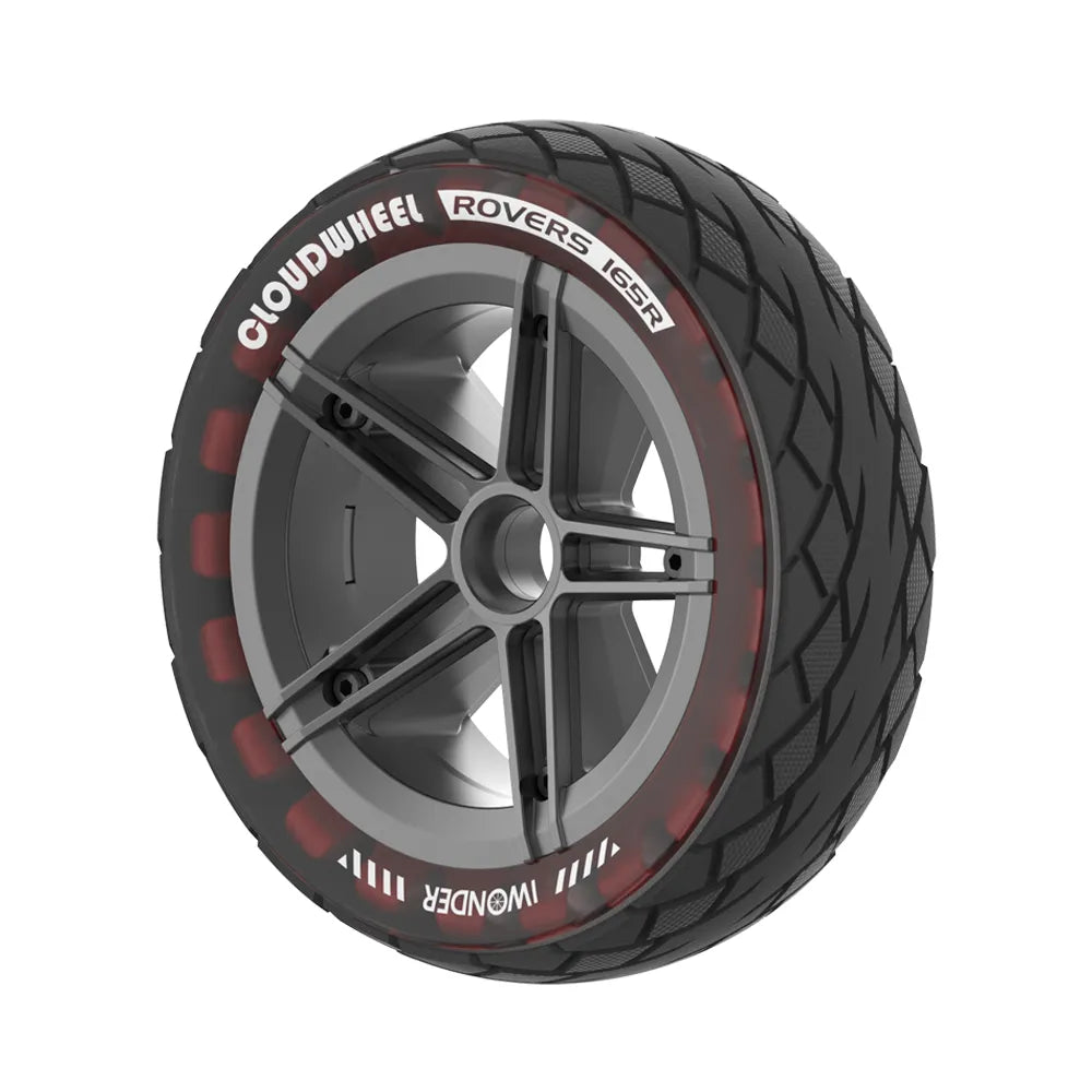 165mm Cloudwheel Rover electric skateboard wheel scarlet red angled front view