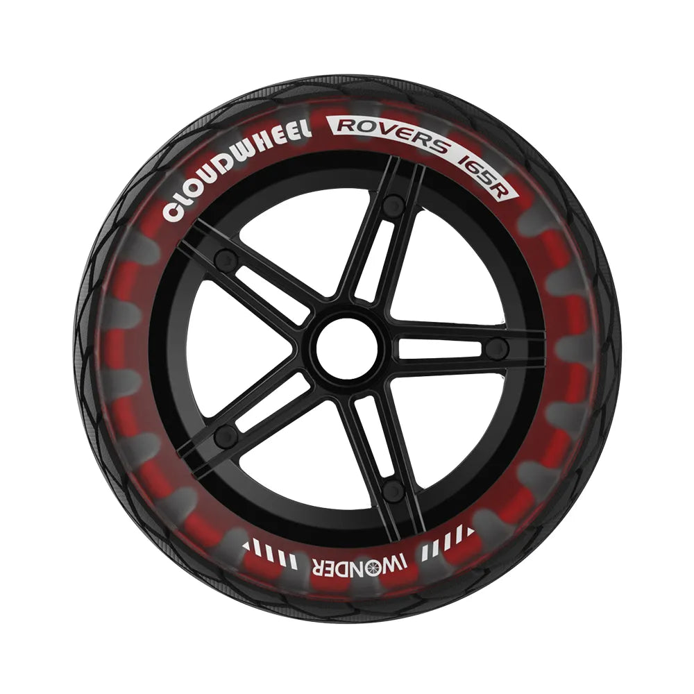 165mm Cloudwheel Rover wheel scarlet red front view electric skateboard wheel