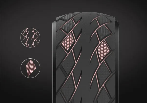 165mm Cloudwheel Rover wheel tread pattern detail for grip and all terrain riding