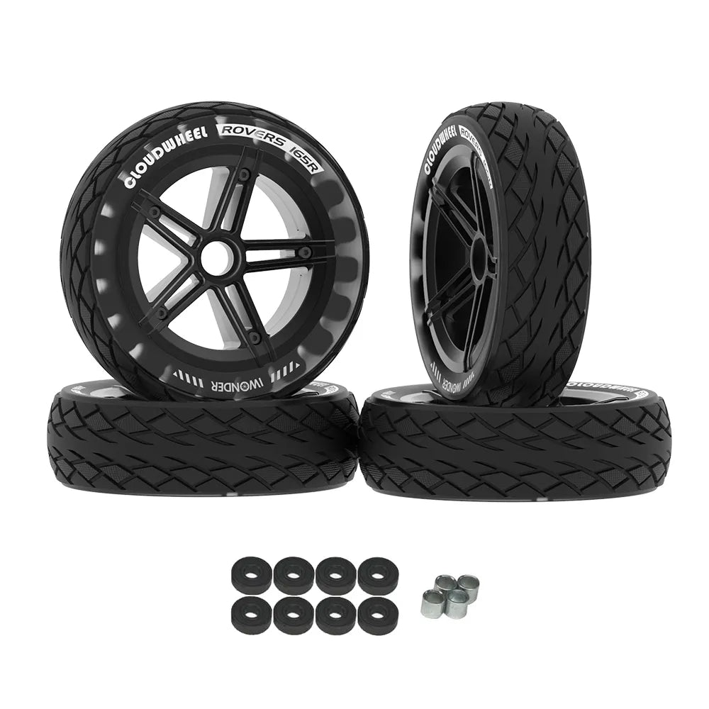 165mm Cloudwheel Rover wheels nero complete set with bearings and spacers for electric skateboard