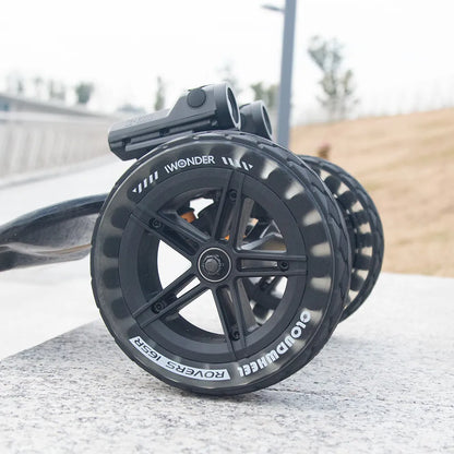 165mm Cloudwheel Rover wheels nero installed on electric skateboard motor mount side view