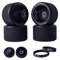 4 Wheels+2 Plastic Pulleys+2 Belts (Bearings Included)