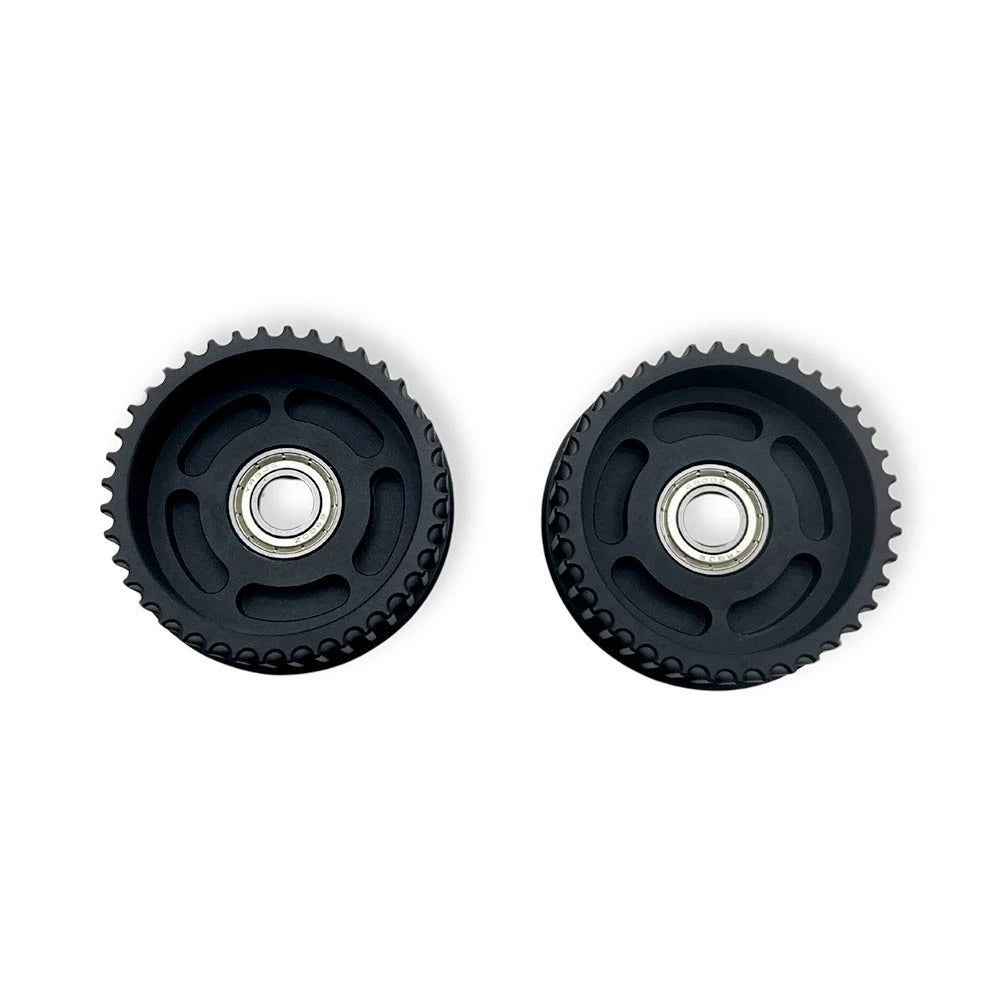 Rear view of 40T Kegel pulley for electric skateboard belt drive