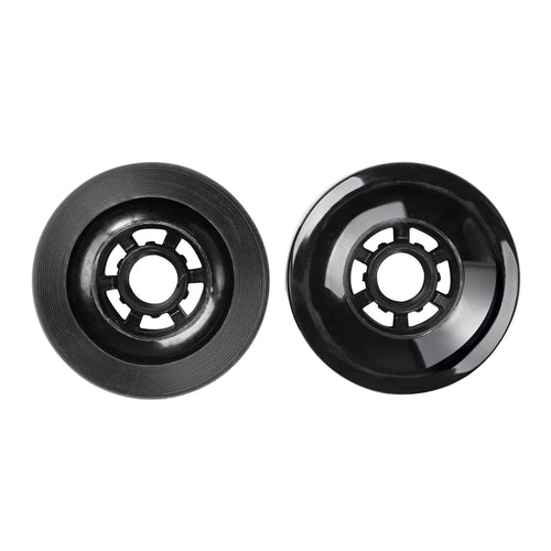 90mm black PU electric skateboard wheels 82A 52mm width ABEC core street wheels front and back view
