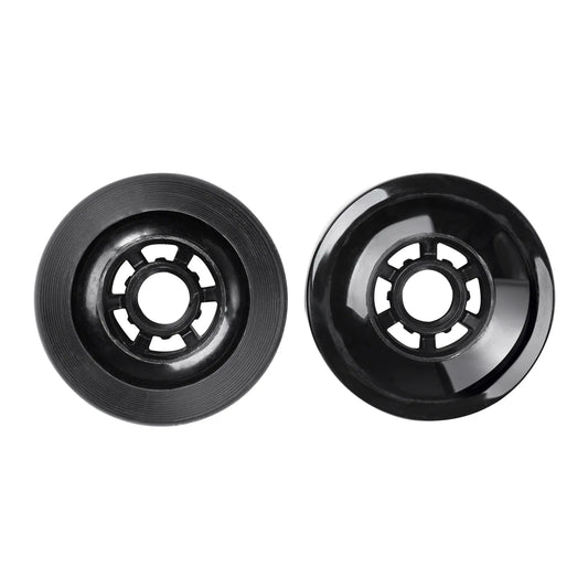 90mm black PU electric skateboard wheels 82A 52mm width ABEC core street wheels front and back view