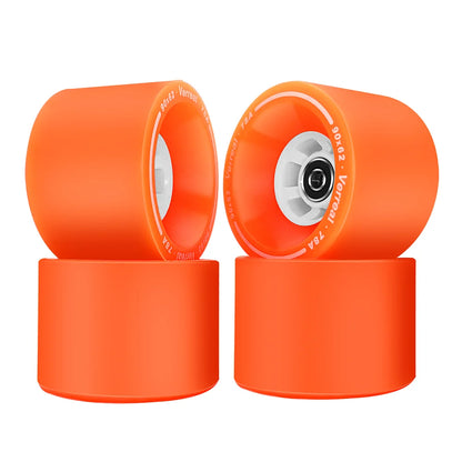 90mm electric skateboard wheel core close up 78A PU orange street wheel