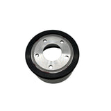 90mm PU sleeve for electric skateboard hub motor showing aluminum core and mounting holes