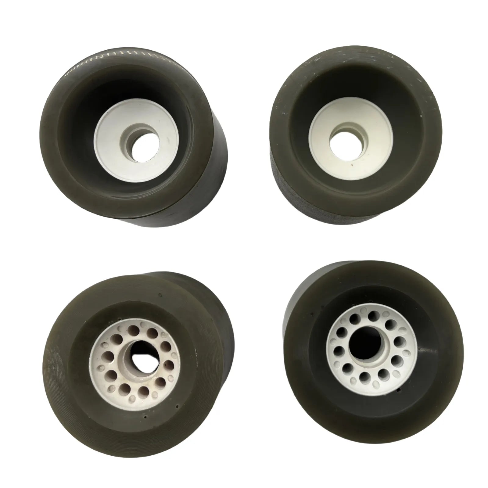 Rear view of 90mm unbranded Boosted style wheel showing core