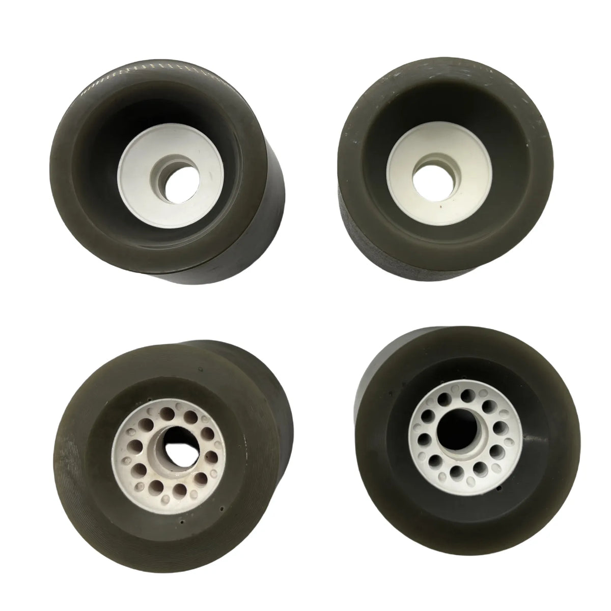 Rear view of 90mm unbranded Boosted style wheel showing core