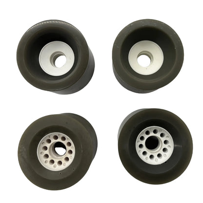 Rear view of 90mm unbranded Boosted style wheel showing core
