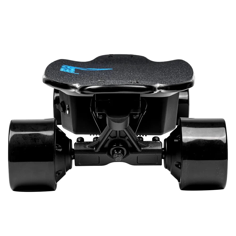 Rear view of the Verreal F1 Max, an affordable and reliable electric longboard for daily commuting.