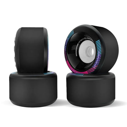 Boosted 105mm skateboard wheels showing side profile and wheel width