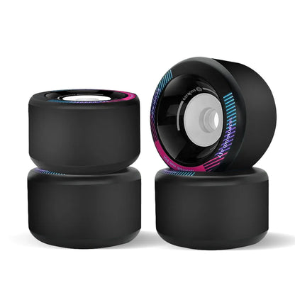 Boosted 105mm electric skateboard wheels displayed from top angle