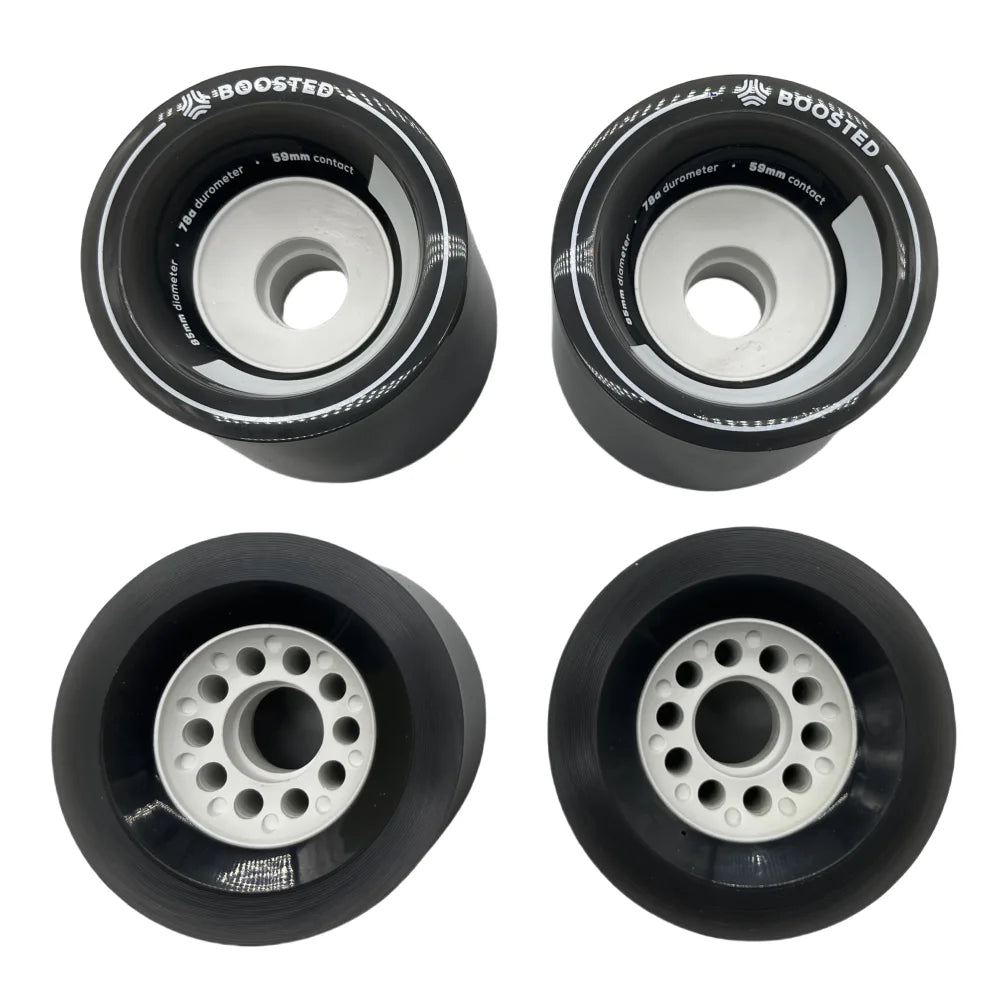 Set of four Boosted 85mm electric skateboard wheels for street riding