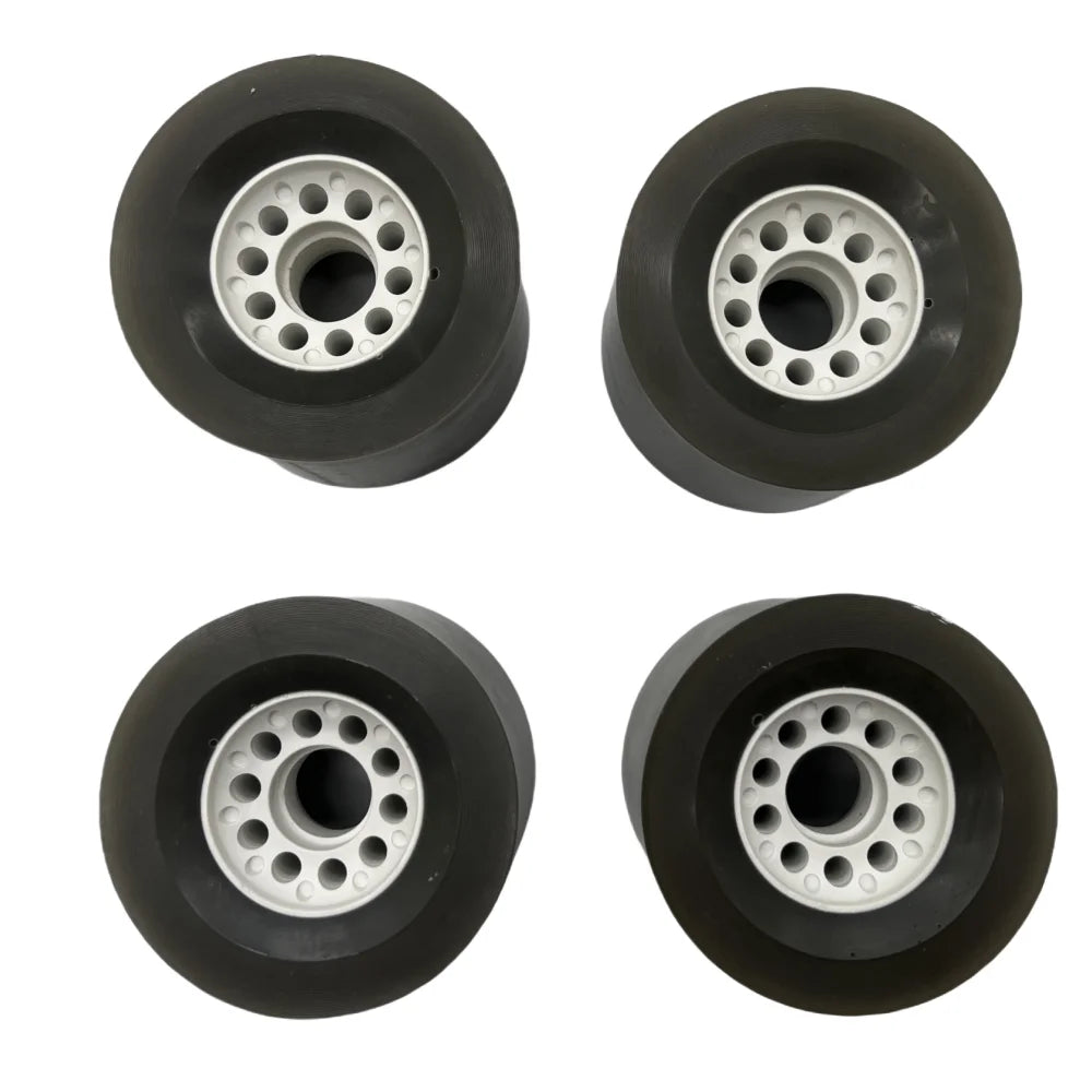 Backside view of Boosted 85mm electric skateboard wheels with reinforced core