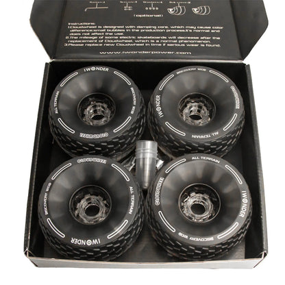 Cloudwheel electric skateboard wheels set with bearings packaged in retail box