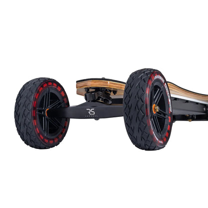 165mm Cloudwheel Rover wheels providing excellent ground clearance for off-road riding.
