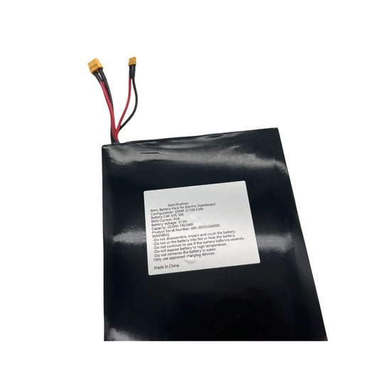 High-performance 20Ah 740Wh electric skateboard battery pack for Verreal RS Neo, 10S4P 37V configuration with EVE 50E 21700 cells