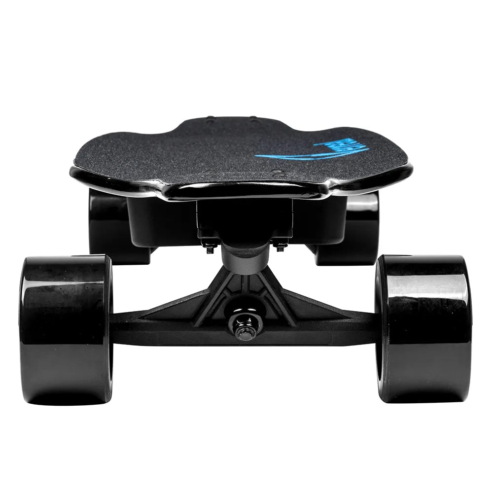 Front view of Verreal F1 Max, a durable entry-level electric skateboard with 90mm hub motors.