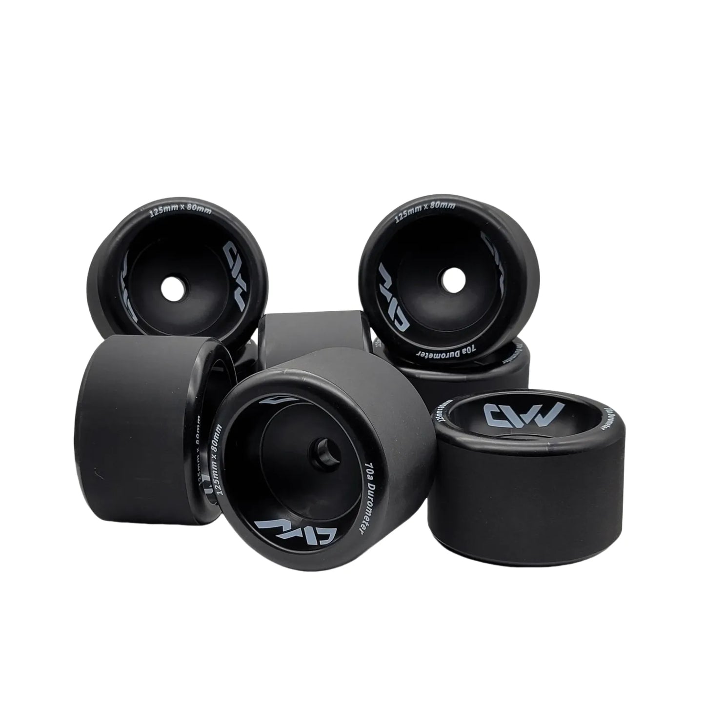 Multiple Mad Max 125mm Wheels displayed together showcasing consistent quality, comfort, and smooth ride performance