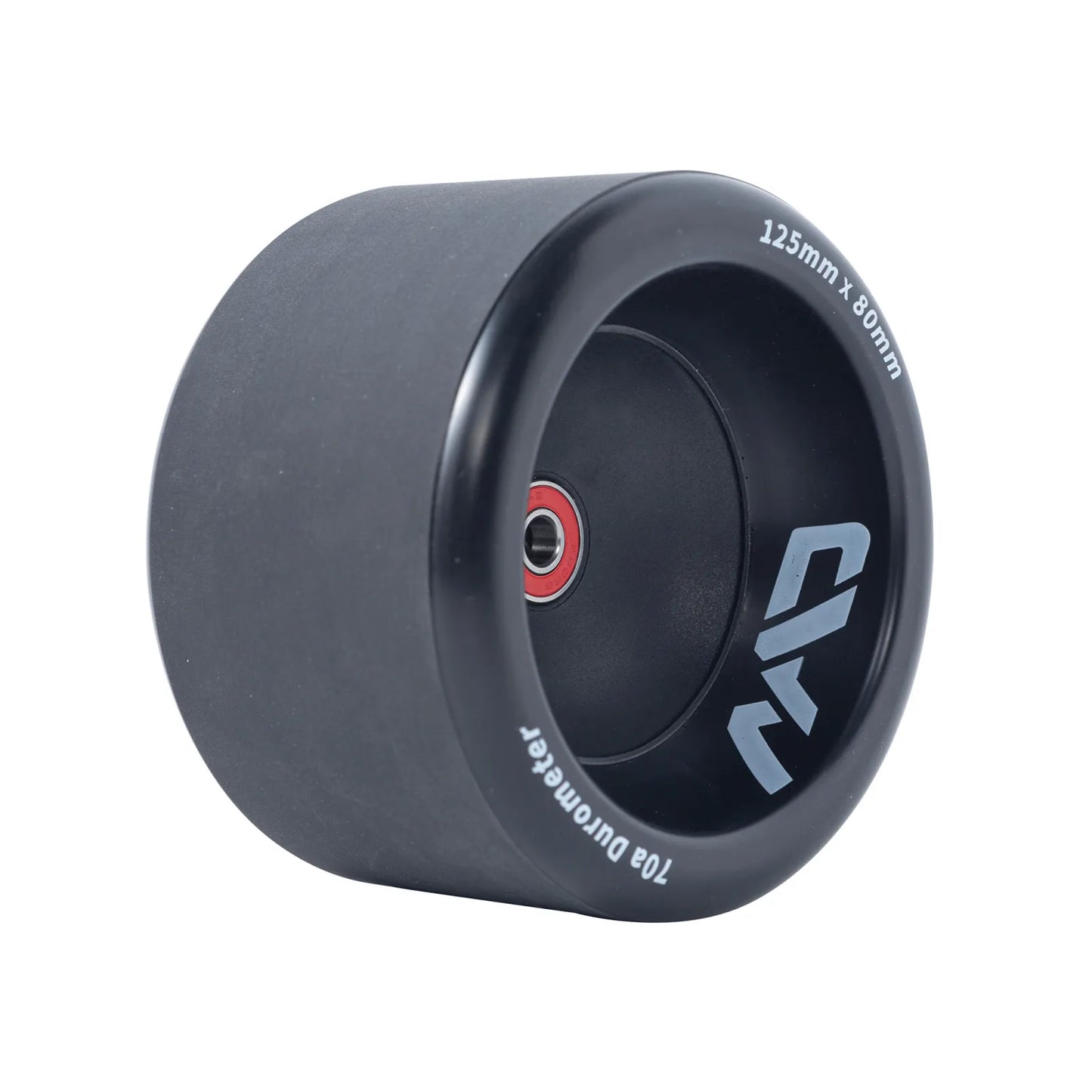 Side profile of Mad Max 125mm Wheels highlighting 125mm x 80mm size for improved comfort and smoother rides