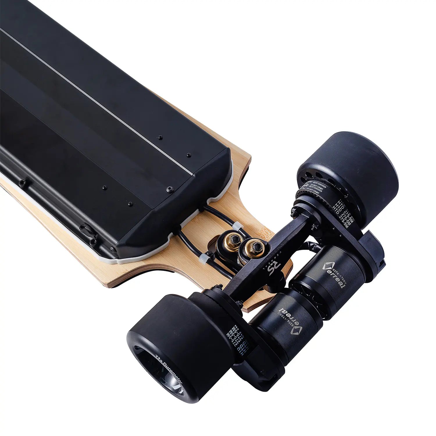 Pro-performance e-board with 66A continuous current FOC ESC and high-grip 105mm Mad Wheels V2.