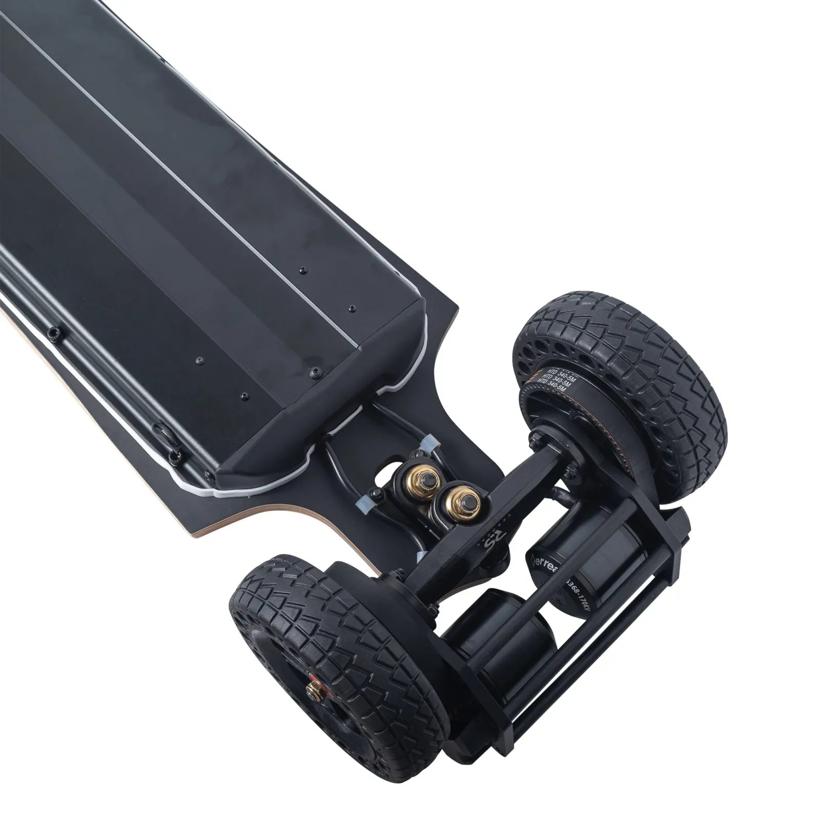 Dual motor rear truck on Verreal RS all terrain electric skateboard with 160mm airless wheels