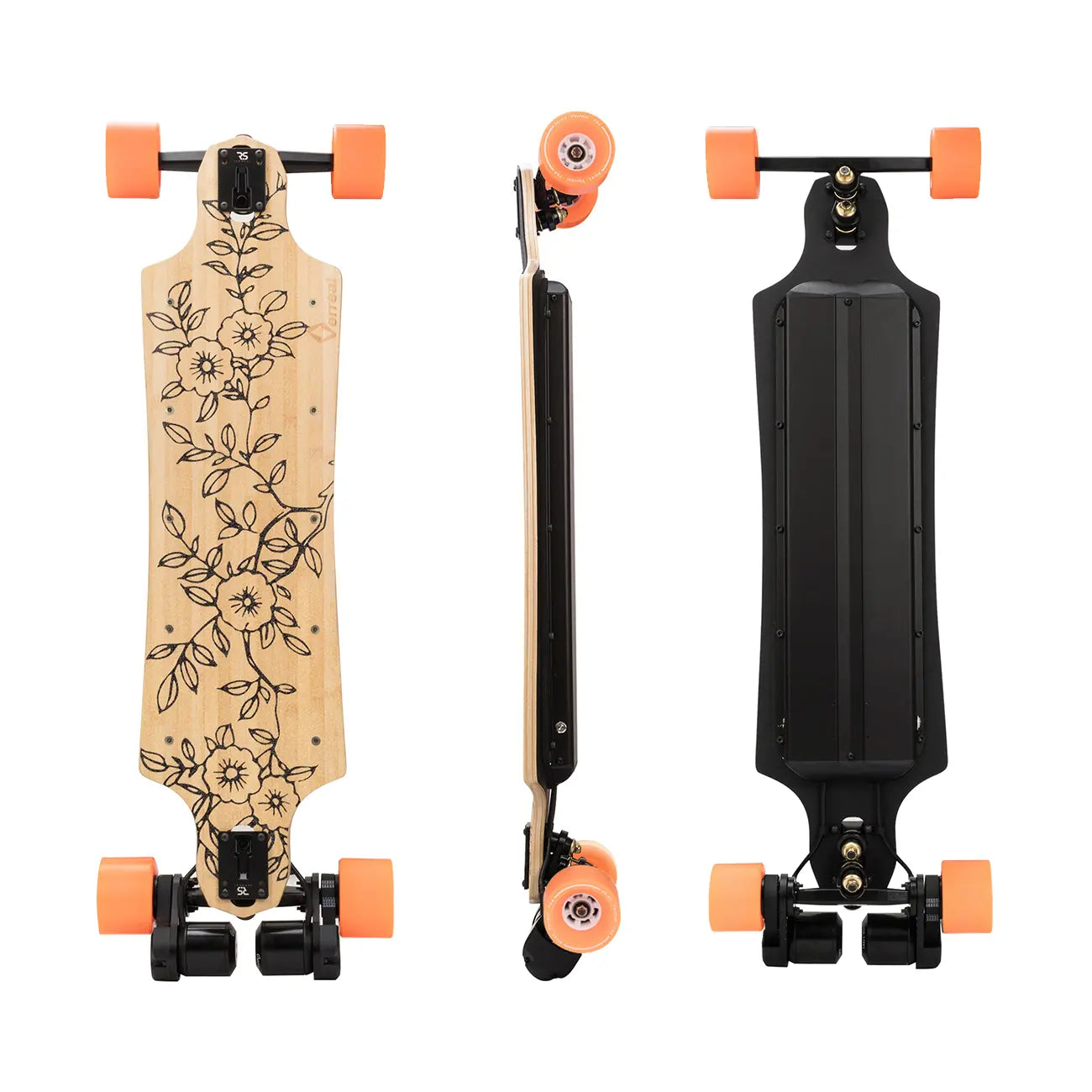 Verreal RS long range budget electric skateboard with 90mm PU wheels, real world range over 55km (34 miles), street setup