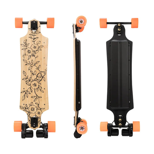 Verreal RS long range budget electric skateboard with 90mm PU wheels, real world range over 55km (34 miles), street setup