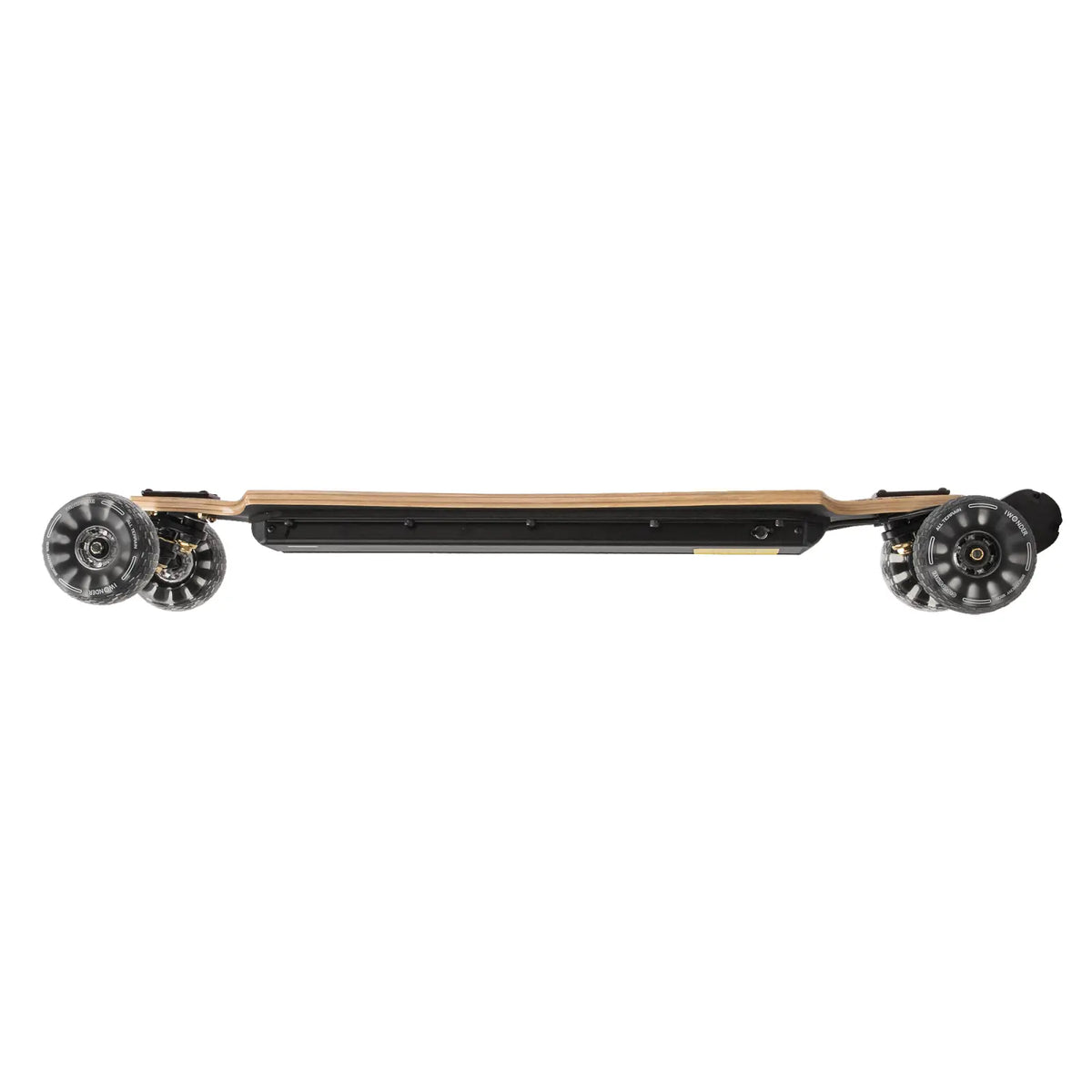 Side profile of Verreal RS long range electric skateboard equipped with 120mm Cloud Wheels