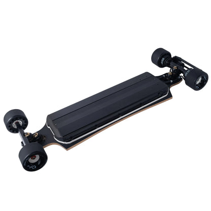 Bottom view of Verreal RS Neo electric skateboard with Mad Wheels V2