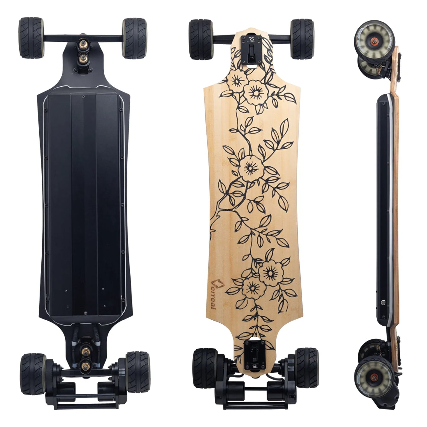 Verreal RS Neo electric skateboard with 110mm Rover wheels installed