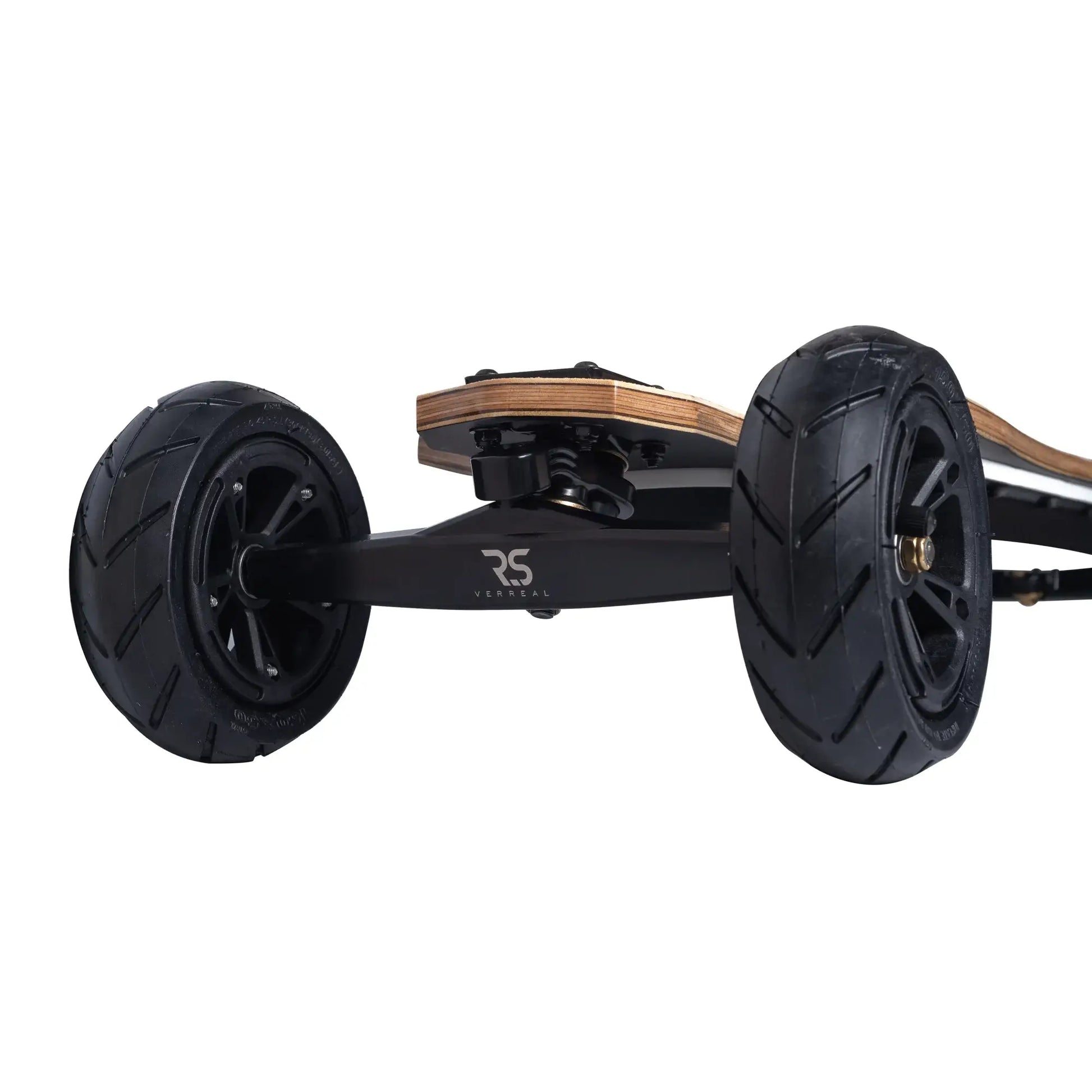 Side profile of Verreal RS Neo electric skateboard with 150mm Pneumatic wheels