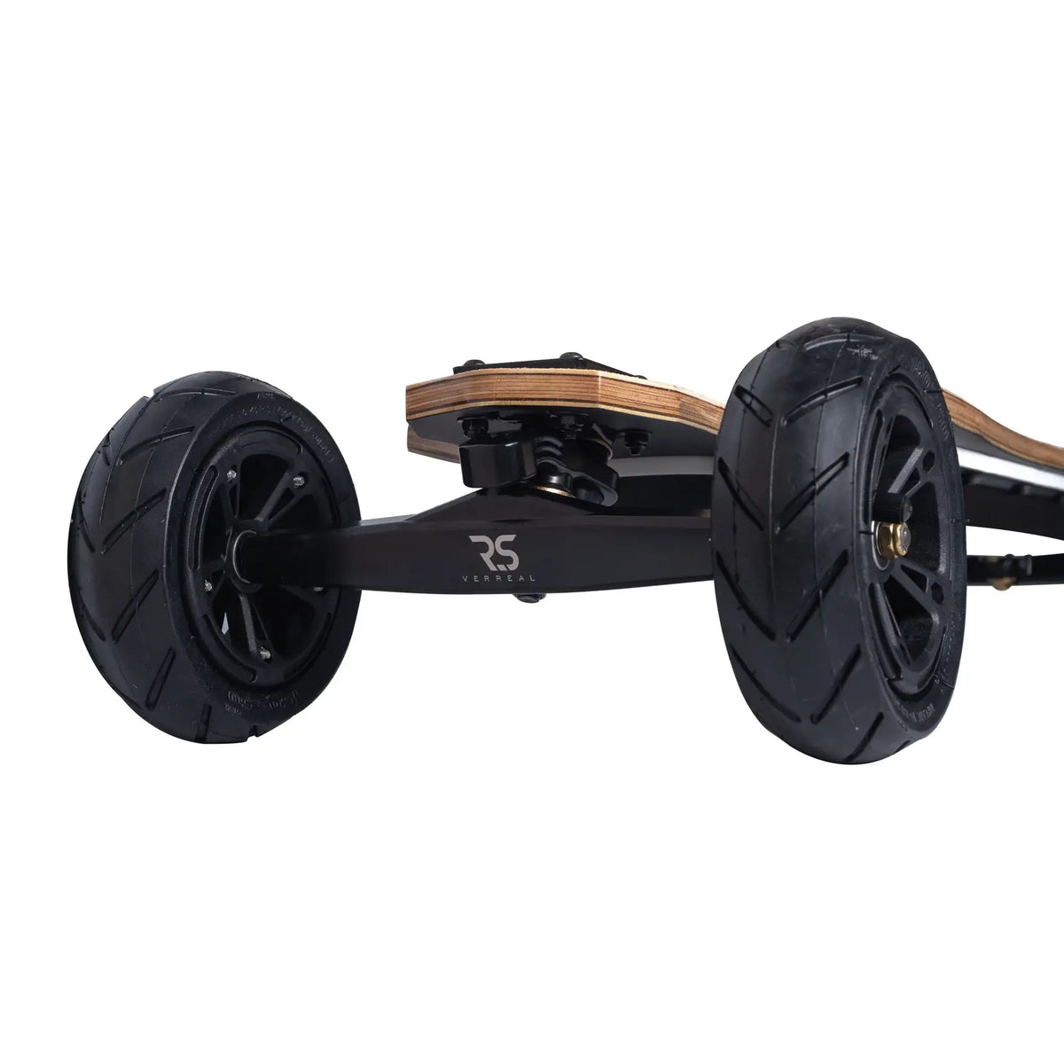 Side profile of Verreal RS Neo electric skateboard with 150mm Pneumatic wheels